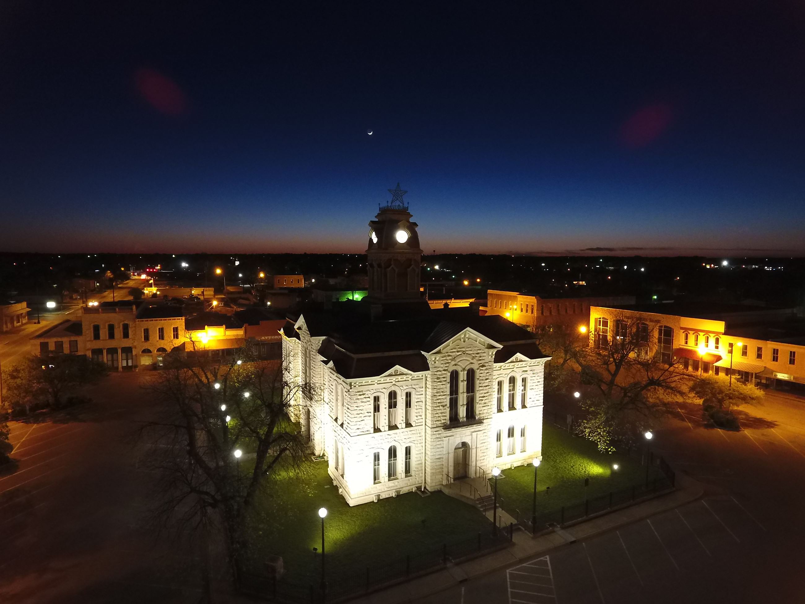 Downtown County Courthouse Night 
