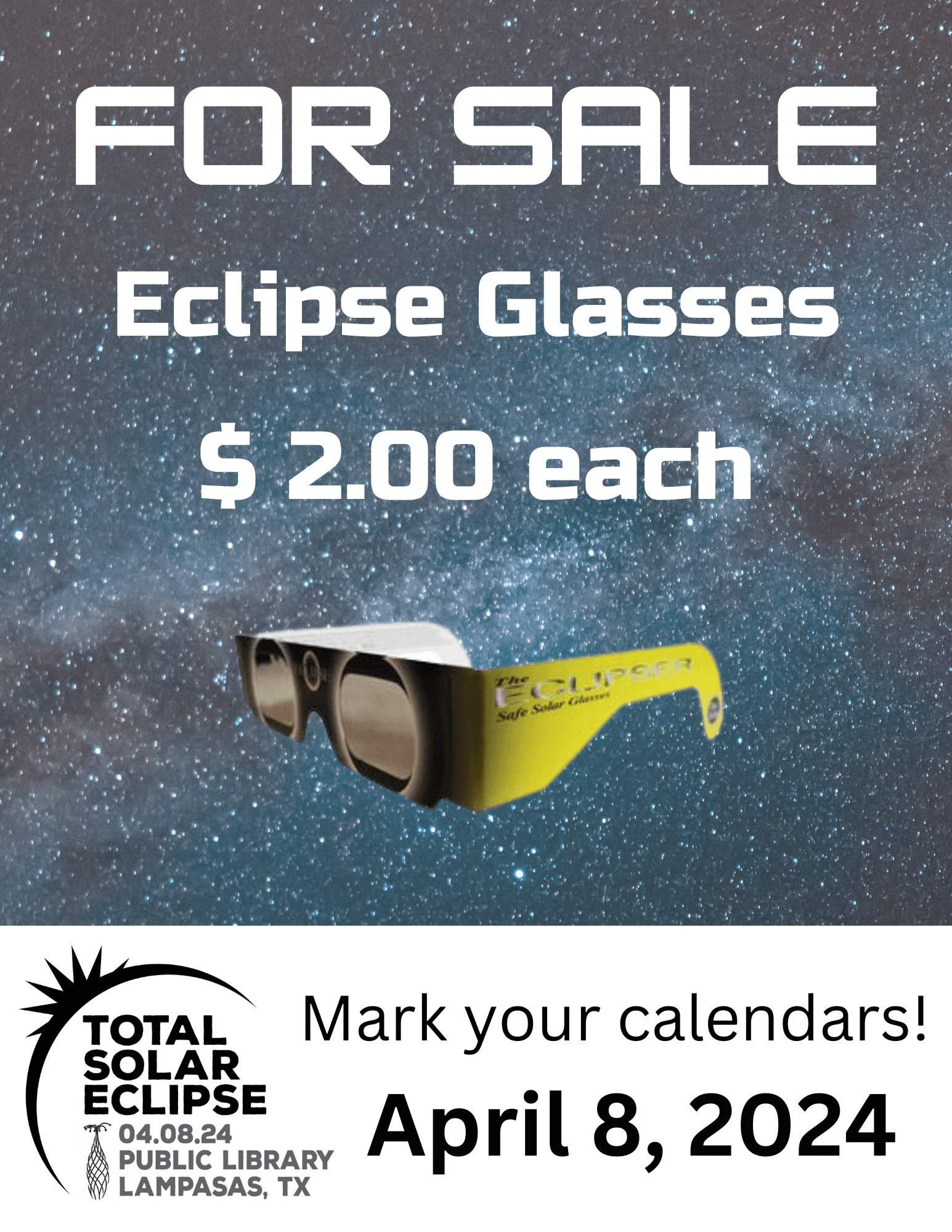 Eclipse Glasses flyer